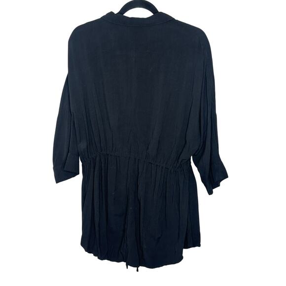 L Space Black Swimsuit Cover Up Mini Dress Elastic Waist Beach Vacay Travel XS - Picture 2 of 9